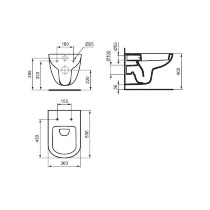 фото Унитаз подвесной ideal standard tempo w941106, сиденья, микролифт, белый