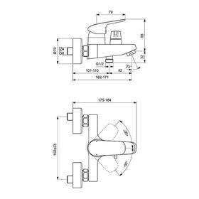 

Смеситель для ванны Ideal Standard CERAFLEX B1741AA, однорычажный, хром