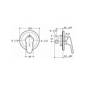 

Смеситель для душа Ideal Standard CERAPLAN A5960AA, однорычажный, без лейки, хром