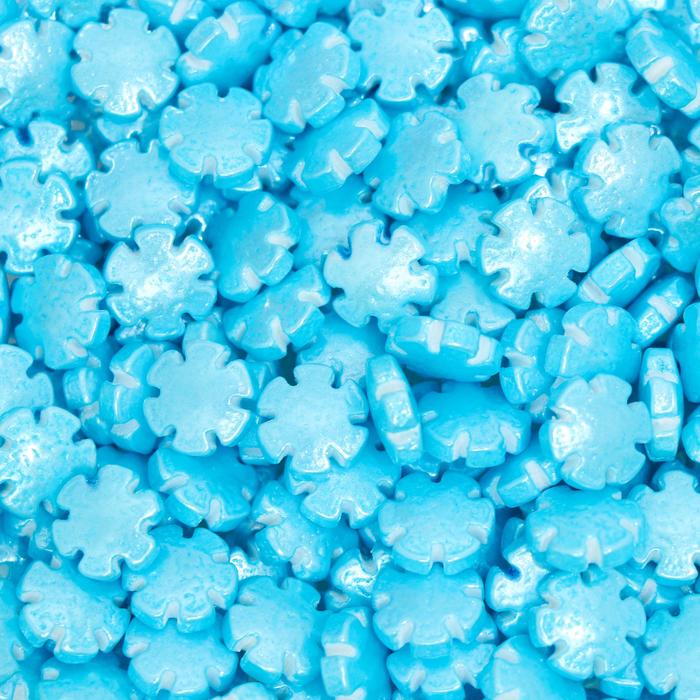 Кондитерская посыпка «Звёздная снежинка», голубая, 50 г посыпка кондитерская блеск мягкая голубая 50 г