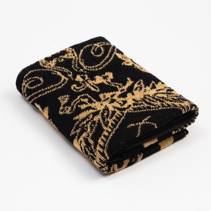 фото Полотенце махровое этель "сергей" чёрный, 50х90см, 100% хлопок, 420гр/м2