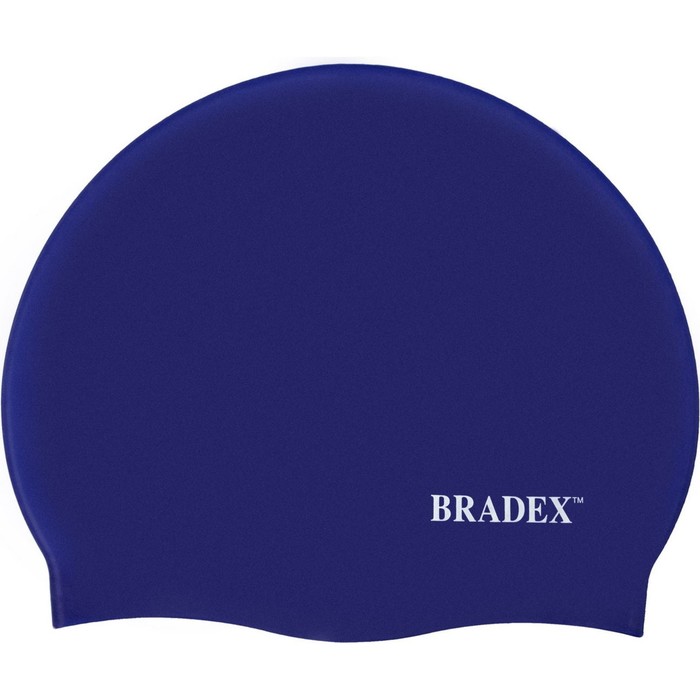 Шапочка для плавания Bradex, силиконовая, темно-синяя цена и фото