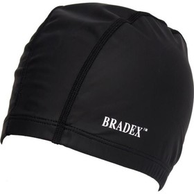 Шапочка для плавания Bradex, текстильная покрытая ПУ, черная