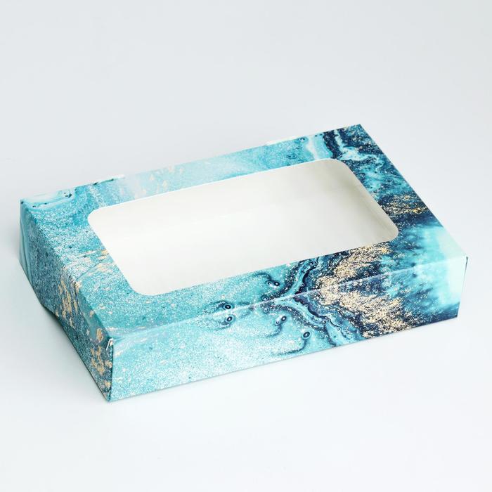 Коробка складная с окном Мрамор, 20 х 12 х 4 см коробка тубус с окном мрамор 12 х 12 х 5 см