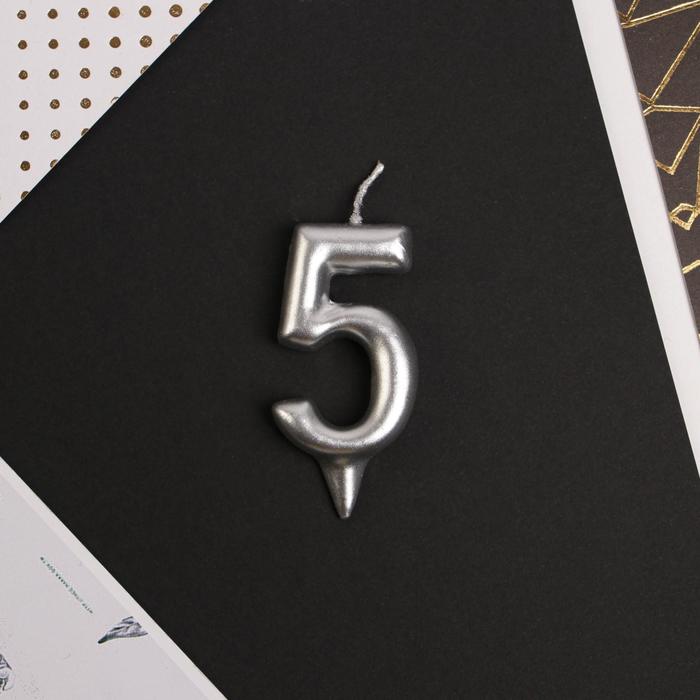 

Свеча в торт цифра "5", серебро, 7 х 14 см