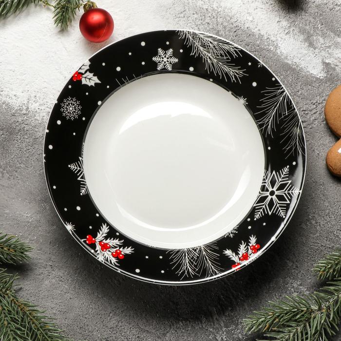 фото Тарелка суповая magistro «новый год. зимняя сказка», d=20,2 см