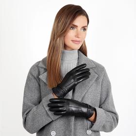 

20FW12-1 Перчатки женские раз.7, цвет черный, с подкладом шерсть