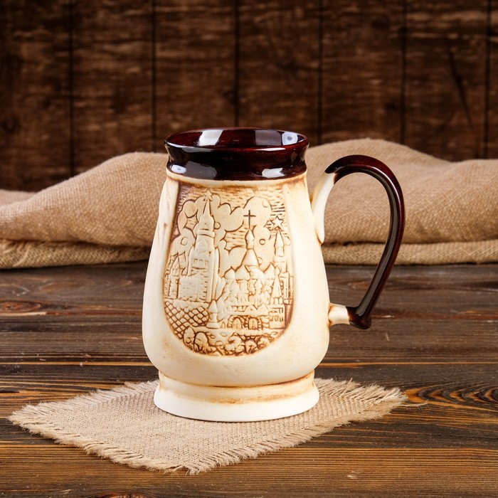 Кружка для пива "Россия" шамот, 1 л