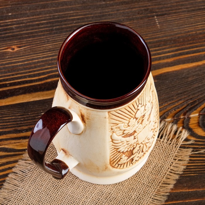 Кружка для пива "Россия" шамот, 1 л