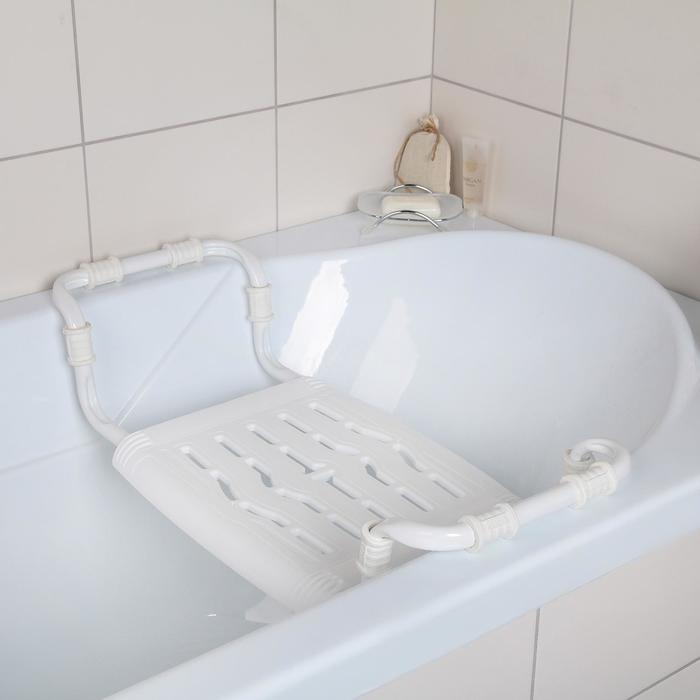 фото Сиденье для ванны раздвижное, цвет белый nika