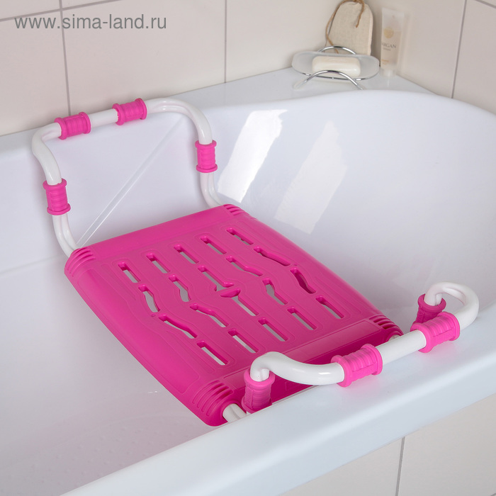 фото Сиденье для ванны раздвижное, цвет розовый nika