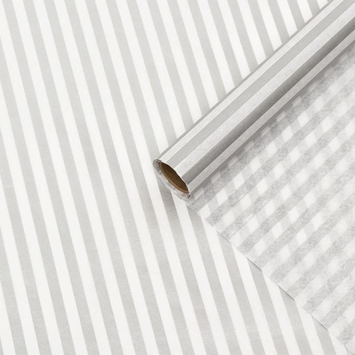 бумага силиконизированная полоски белые 0 38 х 5 м Бумага силиконизированная «Полоски», серебряные, для выпечки, 0,38 х 5 м