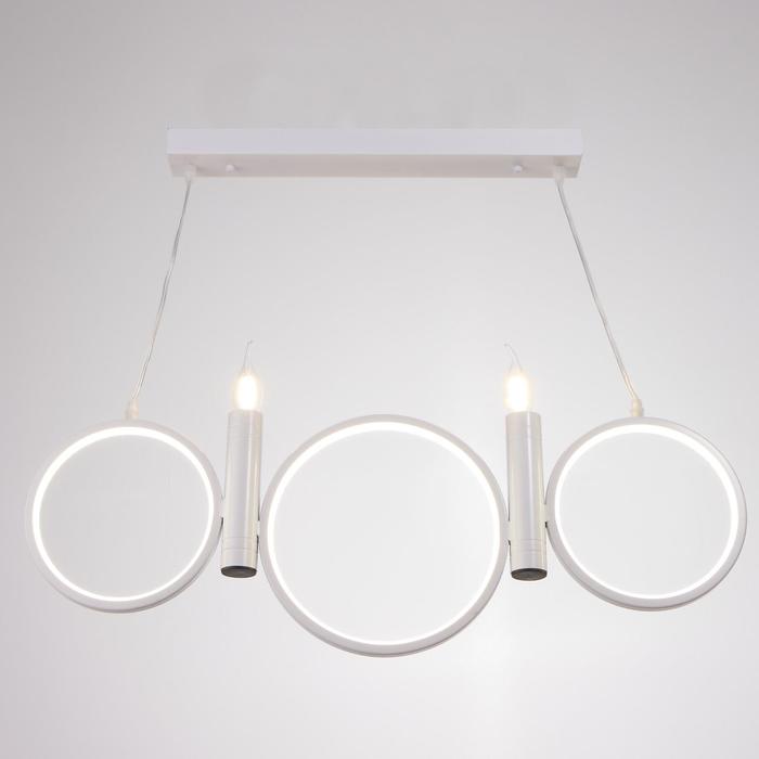 

Люстра 1603/5WT LED 45Вт 4000К+2х40Вт Е14 белый 80х30 см