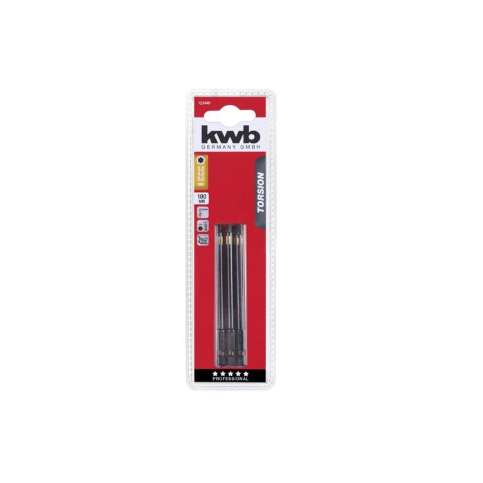 

Набор бит KWB TORSION HEX, 3/4/5х100 мм, 3 предмета