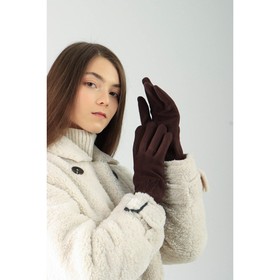 

Перчатки женские, безразмерные, с утеплителем, цвет коричневый