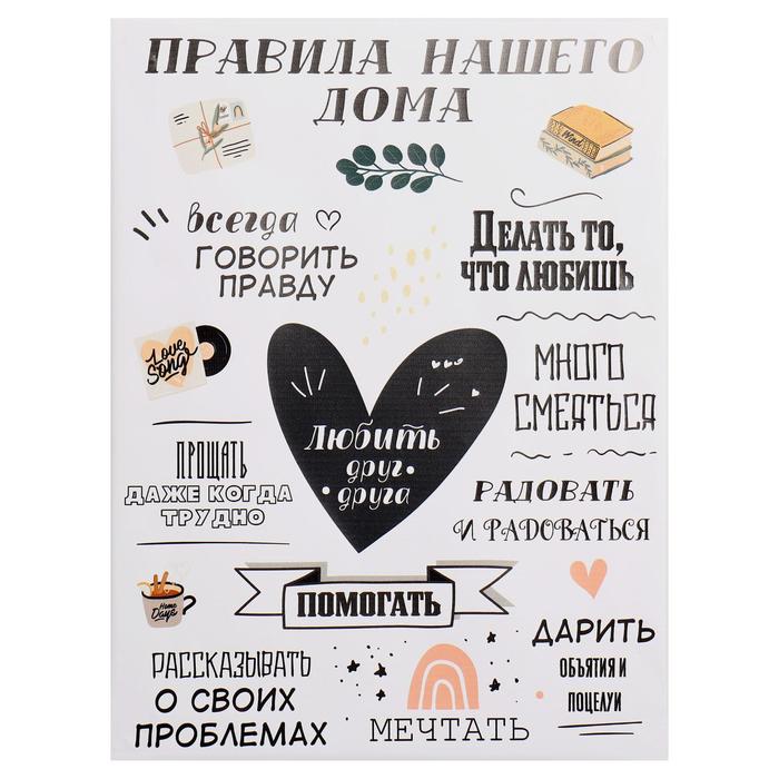 

Картина на холсте "Правила дома" 30*40 см