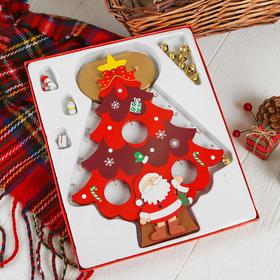 Новогодний сувенир "Ёлочка с фонариками", красная, Уценка (помята упаковка) от Сима-ленд