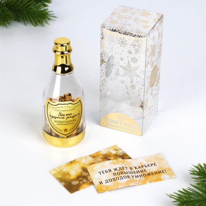 Новогодние пожелания в бутылке «Зима - Время чудес», 15 свитков блокнот зима время чудес