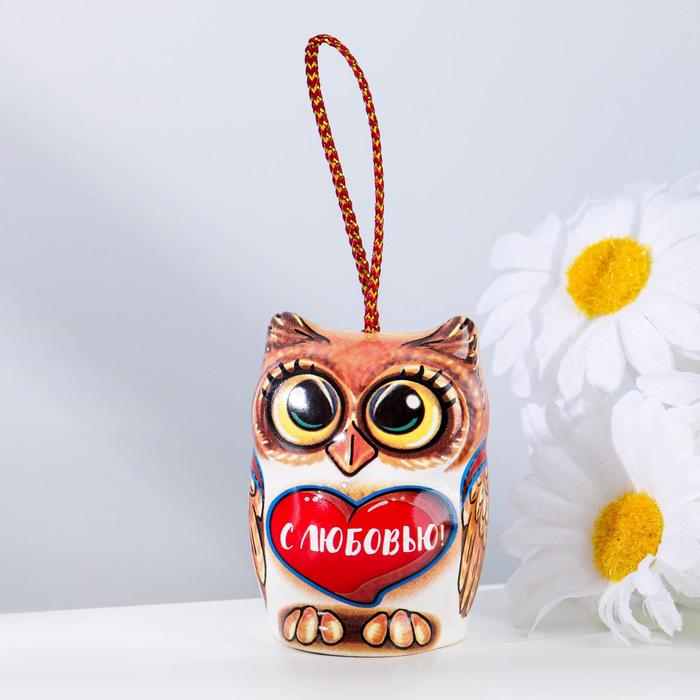 

Сувенир "Сова. С любовью", 5,5 см, керамика