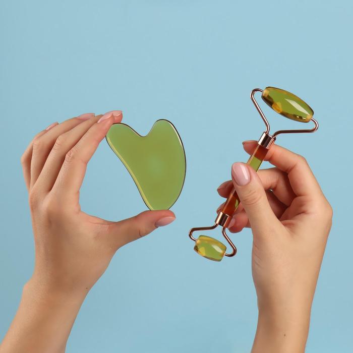 Набор массажёров для лица и зоны декольте 2 предмета цвет жёлтый 49400₽