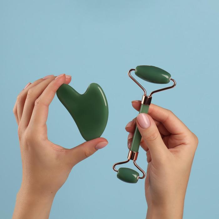 Набор массажёров для лица и зоны декольте 2 предмета цвет зелёный 44900₽