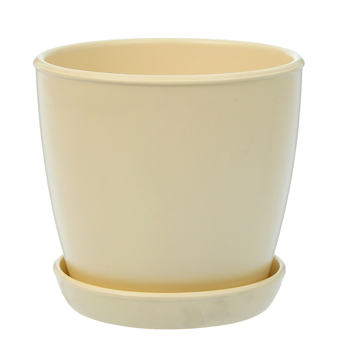 Кашпо "Виктория" глянец, бежевое, 4 л