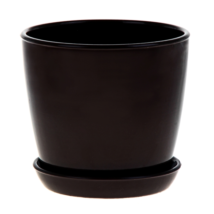 Кашпо "Виктория" глянец, коричневое, 4 л