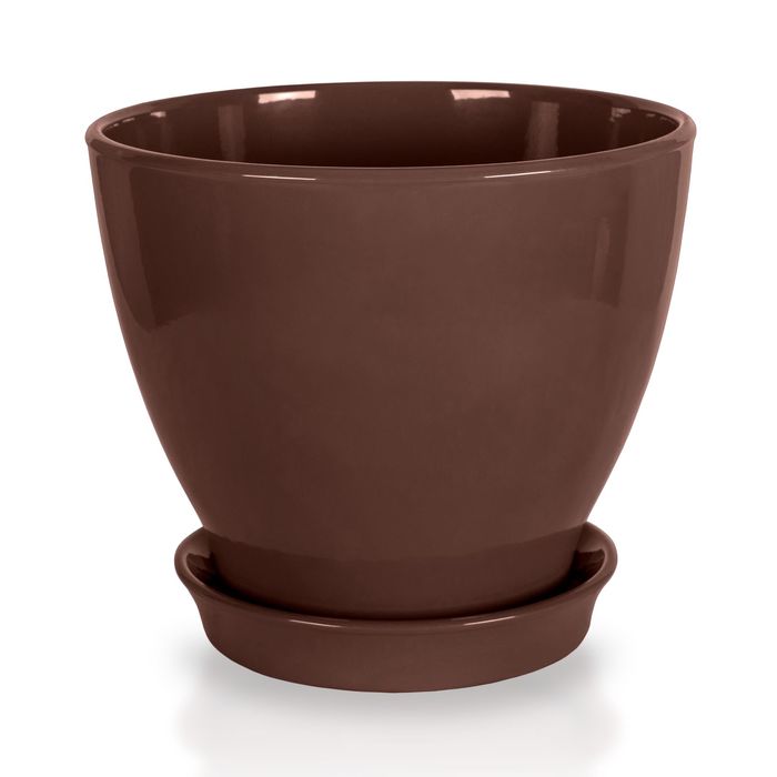 Кашпо "Ксения" глянец, шоколадное, 3 л