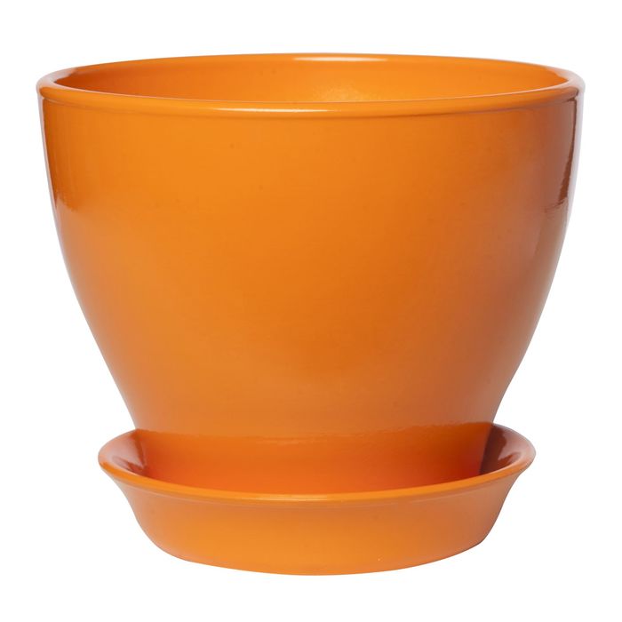 Кашпо "Ксения" глянец, оранжевое, 3 л