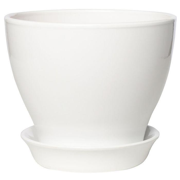 Кашпо "Ксения" глянец, белое 11 л