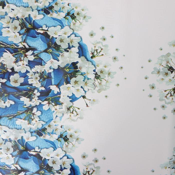 Клеёнка столовая на ткани Доляна «Синие розы», рулон 20 метров, ширина 137 см