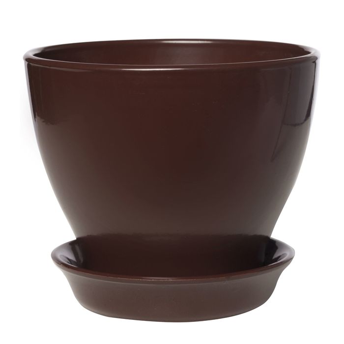 Кашпо "Ксения 6" глянец, шоколад,11 л