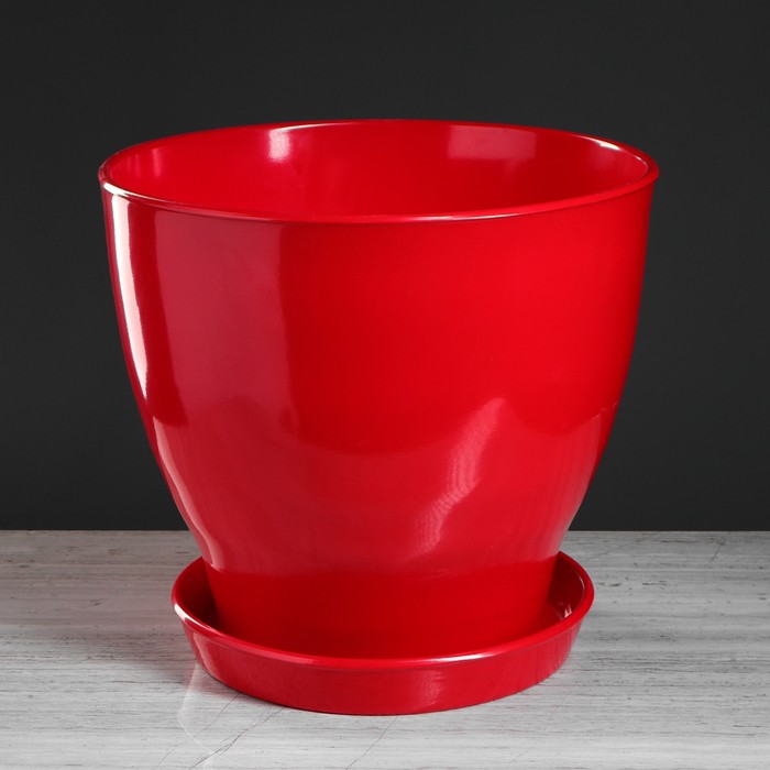 Кашпо "Ксения" глянец, красное, 15 л