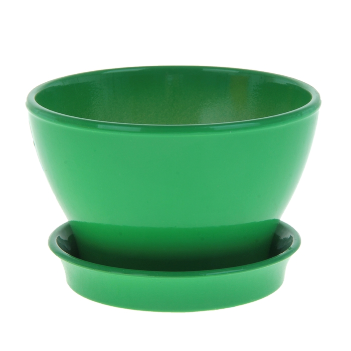 Кашпо "Ксения" фиалочница, глянец, зелёное, 0,5 л