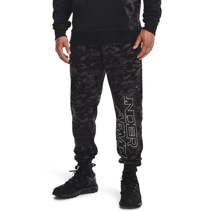 фото Брюки мужские under armour rival flc camo script jgr, размер 48-50 (1366313-001)