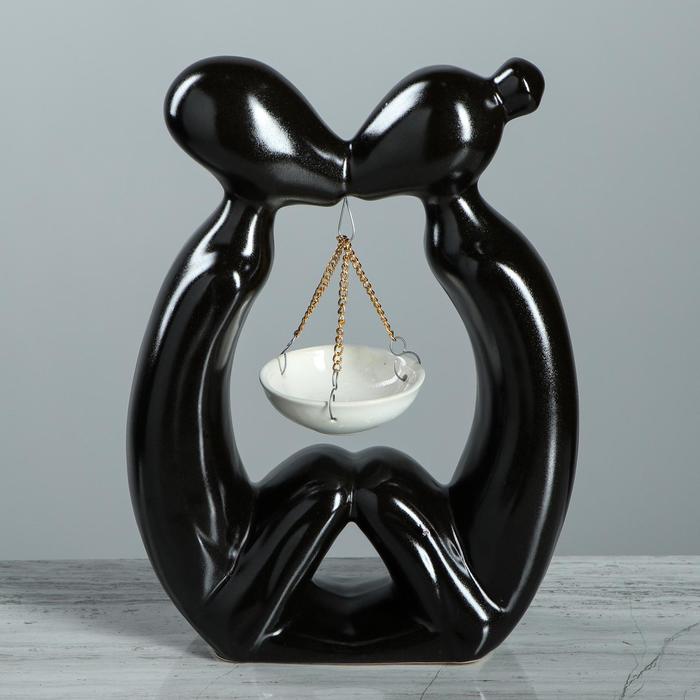 Аромалампа "Свидание", чёрная, керамика, 26 см