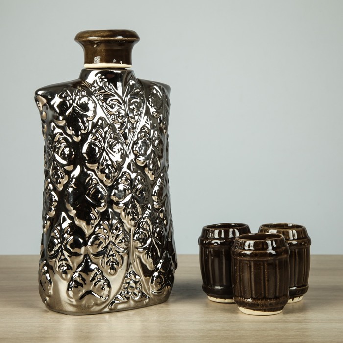 Штоф с рюмками "Жилет", 4 предмета, 1,2 л, микс