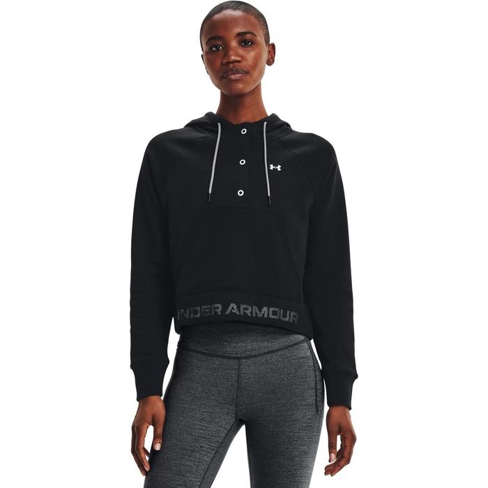 фото Толстовка женская under armour rival fleece mesh hoodie, размер 40-42 (1365844-001)