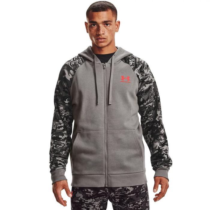 фото Толстовка мужская under armour rival flc camo script fz, размер 50-52 (1366310-066)