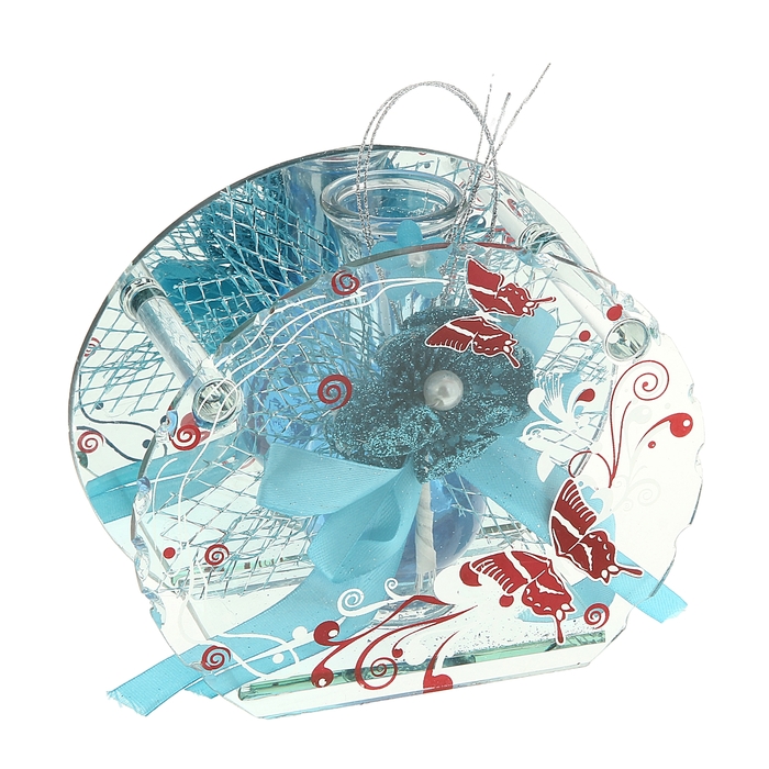 Свеча гелевая зеркальная "Просторы", цвет голубой