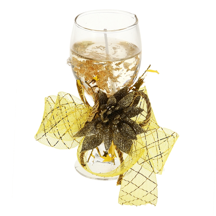 Свеча гелевая "Праздничный цветок", цвет золото