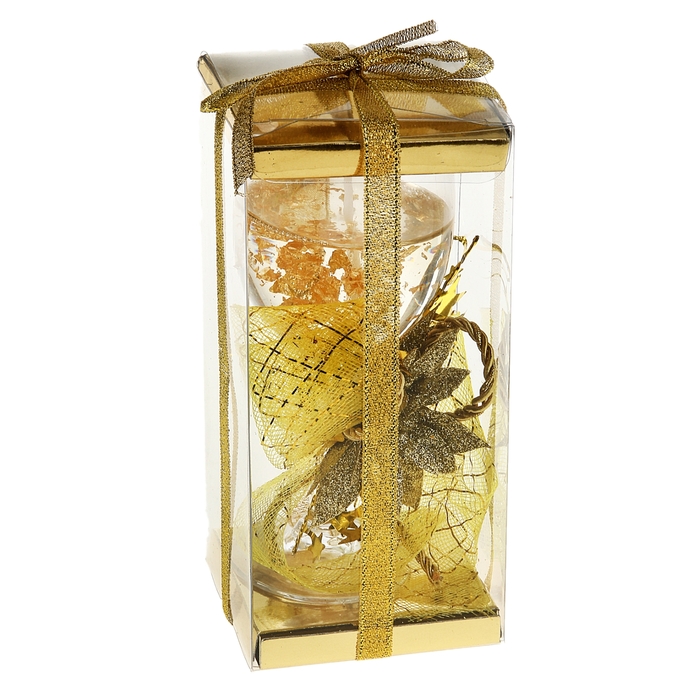 Свеча гелевая "Праздничный цветок", цвет золото