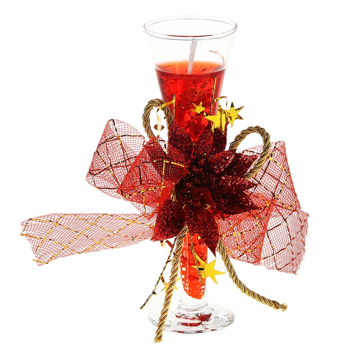 Свеча гелевая "Праздничный цветок", цвет красный