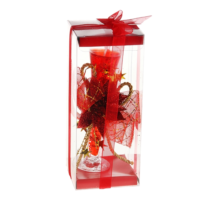 Свеча гелевая "Праздничный цветок", цвет красный