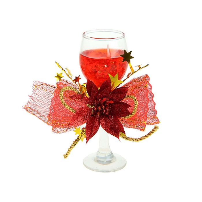 Свеча гелевая "Праздничный цветок", цвет красный