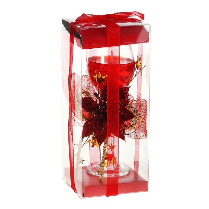 Свеча гелевая "Праздничный цветок", цвет красный