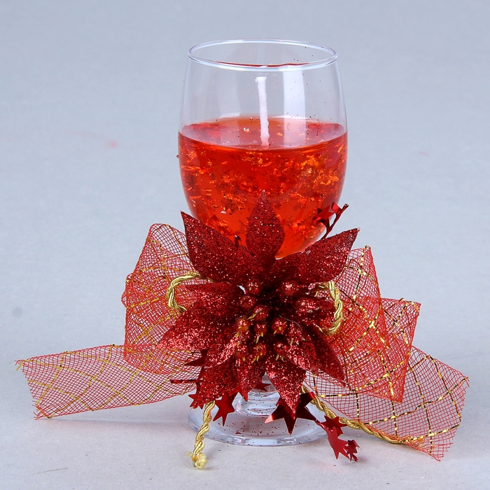 Свеча гелевая "Праздничный цветок", цвет красный