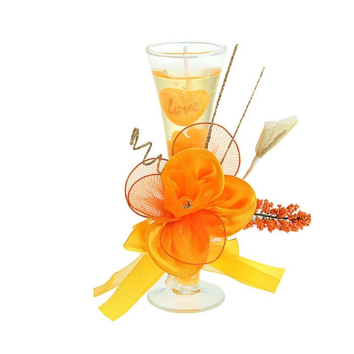 Свеча гелевая "Лепестки", цвет оранжевый