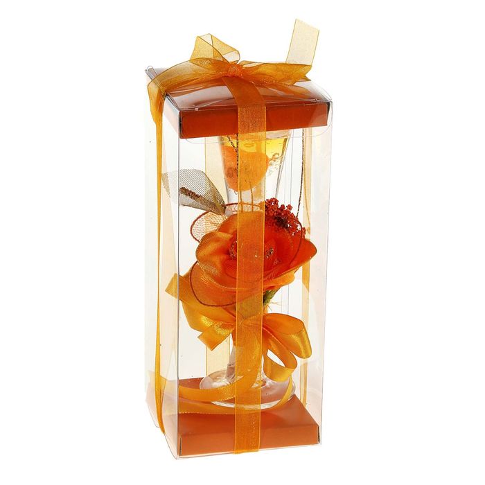 Свеча гелевая "Лепестки", цвет оранжевый