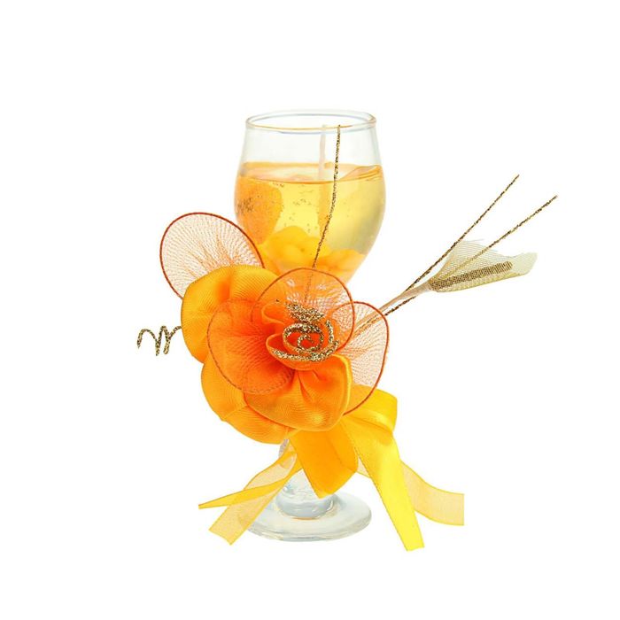 Свеча гелевая "Пышная роза", цвет оранжевый